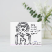 Drag Queen auf der Suche nach besserem Makeup Postkarte (Stehend Vorderseite)