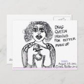 Drag Queen auf der Suche nach besserem Makeup Postkarte (Vorne/Hinten)