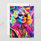 Drag Queen aus den 80er Jahren Postkarte (Vorne/Hinten)