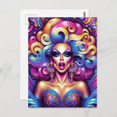 Drag Queen aus den 90er Jahren Postkarte (Vorne/Hinten)