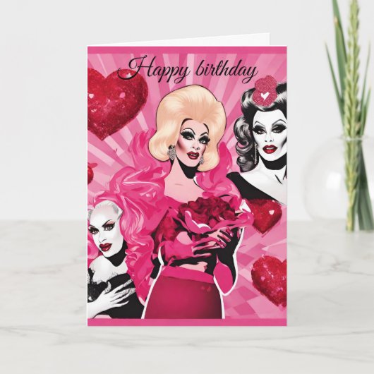 Drag Queen Birthday Card Karte (Vorderseite)