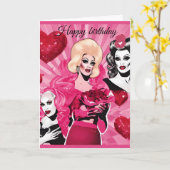 Drag Queen Birthday Card Karte (Gelbe Blume)