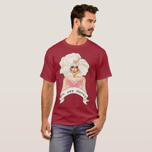 Drag Queen Doll Face Oh yes Honey Premium T-Shirt (Vorne ganz)