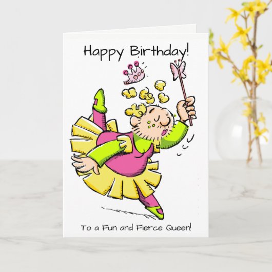 Drag Queen Funny Birthday Karte (Gelbe Blume)