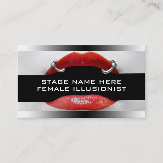 Drag Queen Piercing Red Lips Business Cards Visitenkarte (Vorderseite)