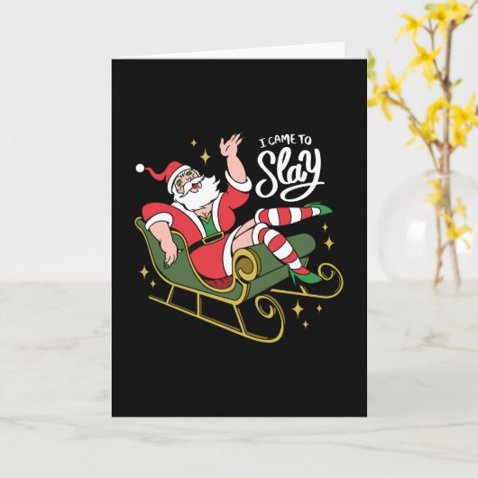 Drag Queen Santa Karte (Gelbe Blume)