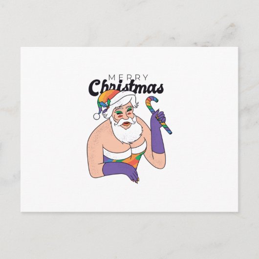 Drag Queen Santa Postkarte (Vorderseite)