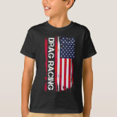 Drag Racing - American Flag Drag Racer Race Car Lo T-Shirt (Vorderseite)