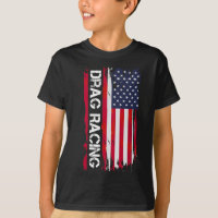 Drag Racing - Amerikanische Flagge Drag Racer Renn