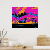 Drag-Racing Burn-Out - Drag-Racing Cars Poster (Küche)