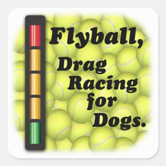 Drag Racing für Dogs Square Sticker (Vorderseite)