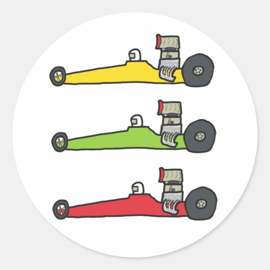 Drag Racing Runder Aufkleber (Vorderseite)