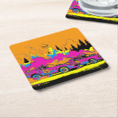 Drag Racing Smoke-Out - Drag-Racing Cars Rechteckiger Pappuntersetzer (angewinkelt)