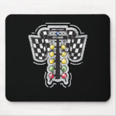 Drag Racing Weihnachtsbaum Lights Ziehen Racing T  Mousepad (Vorne)