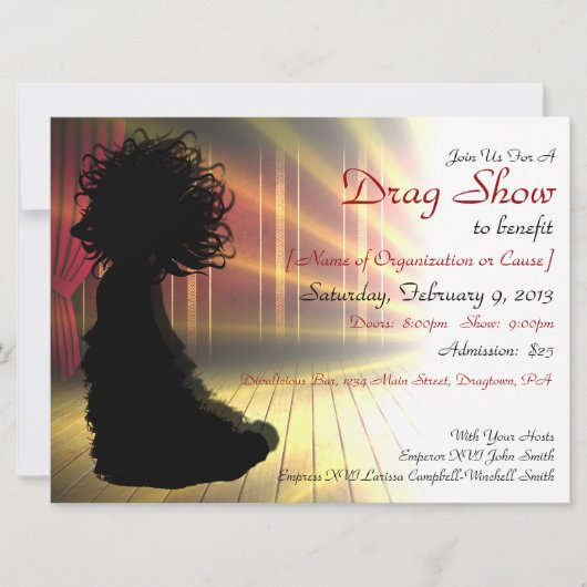 Drag Show Benfit Custom Invitations Einladung (Vorderseite)