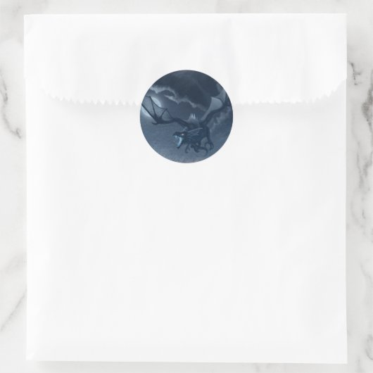 Dragão Alado Runder Aufkleber (Tasche)