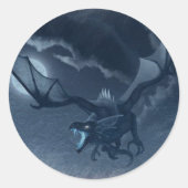 Dragão Alado Runder Aufkleber (Vorderseite)