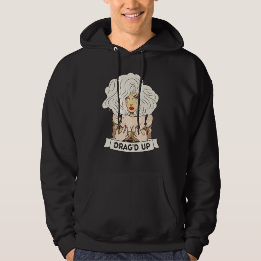 Drag'd up Doll Face Drag Queen Race Hoodie (Vorderseite)