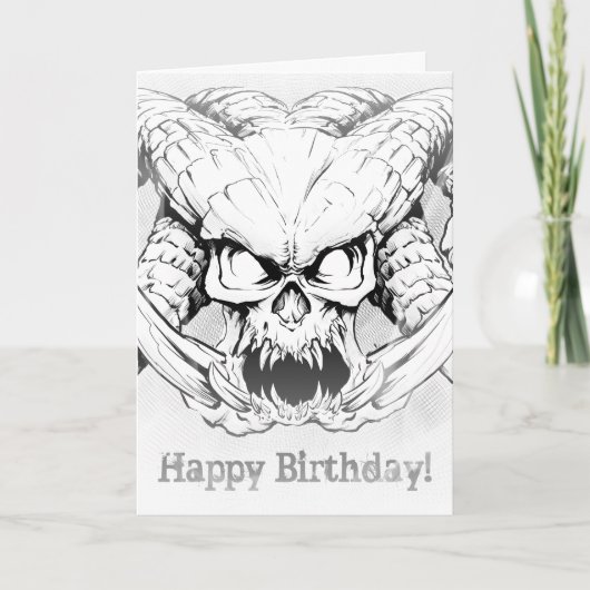 Dragenoth Demon Skull Lord Birthday Karte (Vorderseite)