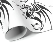 Dragissous V1 - schwarzer Drache Geschenkpapier (Rolleneckpunkt)