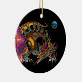 DRAGO Blue Sapphire Monogram Keramik Ornament (Rechts)