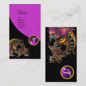 DRAGO/DRAGON GEMSTONE MONOGRAM lila, schwarzer Vio Visitenkarte (Vorne/Hinten)