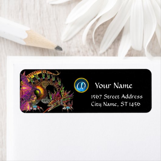 DRAGO/FANTASY DRAGON Blue Sapphire Gem Monogram (Insitu)