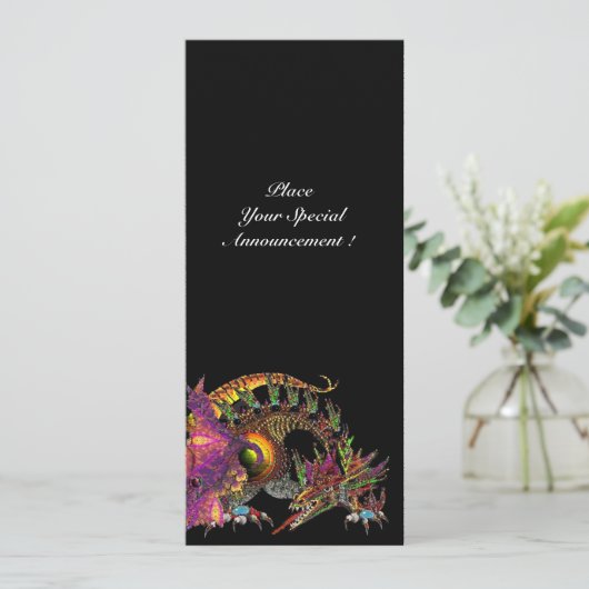 DRAGO/FANTASY-DRAGON IN GOLDPINK LILA ANKÜNDIGUNG (Stehend Vorderseite)