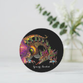 DRAGO/FANTASY-DRAGON IN GOLDPINK LILA EINLADUNG (Stehend Vorderseite)