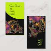 DRAGO Fantasy Dragon Monogram lila gelb Visitenkarte (Vorne/Hinten)