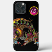 DRAGO, FANTASY DRAGON, PINK LILA GEMSTONE MONOGRAM Case-Mate iPhone HÜLLE (Rückseite)