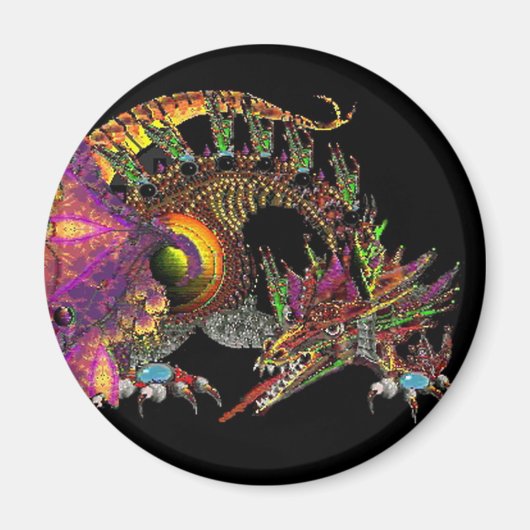 DRAGO / FANTASY DRAGON Schwarz Magnet (Vorne)