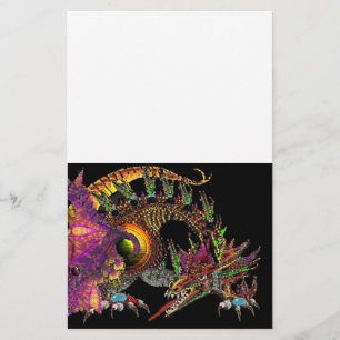 DRAGO/FANTASY GOLD DRAGON IN LILA SCHWARZ BRIEFPAPIER