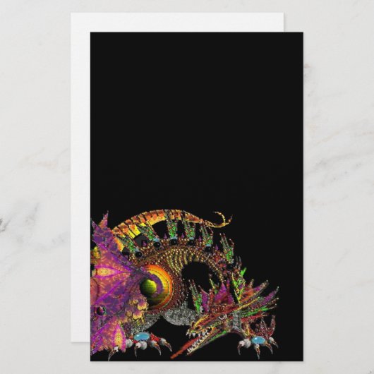 DRAGO/FANTASY GOLD DRAGON IN LILA UND SCHWARZ BRIEFPAPIER (Vorne/Hinten)