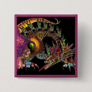 DRAGO/FANTASY GOLD DRAGON IN LILA UND SCHWARZ BUTTON