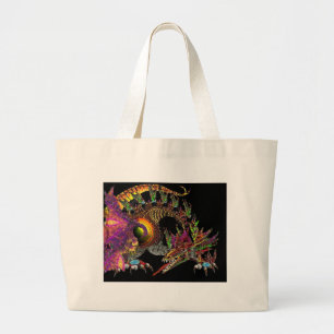 DRAGO/FANTASY GOLD DRAGON IN LILA UND SCHWARZ JUMBO STOFFBEUTEL