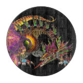 DRAGO/FANTASY GOLD DRAGON IN LILA UND SCHWARZ SCHNEIDEBRETT (Vorderseite)