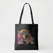 DRAGO/FANTASY GOLD DRAGON IN LILA UND SCHWARZ TASCHE (Vorderseite)