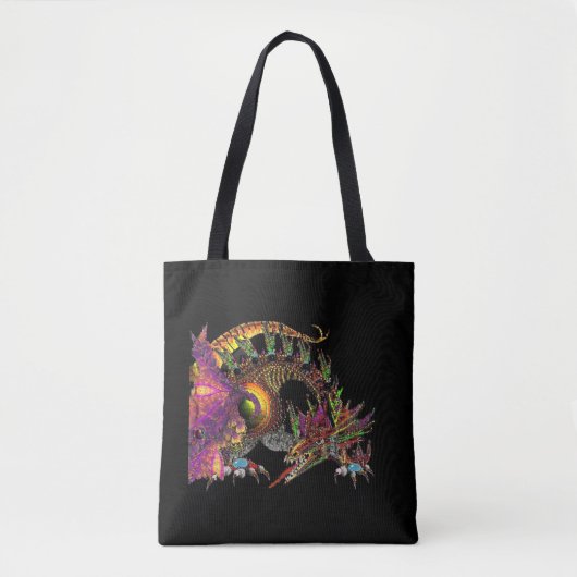DRAGO/FANTASY GOLD DRAGON IN LILA UND SCHWARZ TASCHE (Vorderseite)
