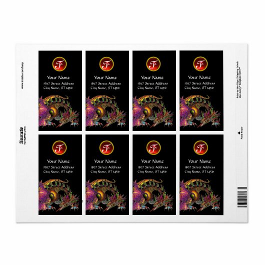 DRAGO/FANTASY GOLD DRAGON Red Ruby Gem Monogram (Vorne)