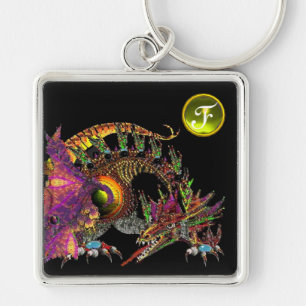 DRAGO, Gelbes Topaz-Monogramm Schlüsselanhänger