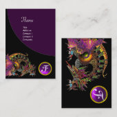 DRAGO GEM STONE MONOGRAM lila Glattviolett Visitenkarte (Vorne/Hinten)