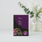 DRAGO GEM STONE MONOGRAM lila Glattviolett Visitenkarte (Stehend Vorderseite)