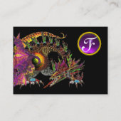 DRAGO GEM STONE MONOGRAM lila Glattviolett Visitenkarte (Rückseite)