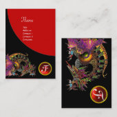 DRAGO GEM STONE MONOGRAM lila, schwarzer violetter Visitenkarte (Vorne/Hinten)