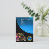 DRAGO GEM STONE MONOGRAM Schwarz-Blau-Saphir Visitenkarte (Stehend Vorderseite)