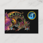 DRAGO GEM STONE MONOGRAM Schwarz-Blau-Saphir Visitenkarte (Rückseite)