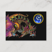 DRAGO GEM STONE MONOGRAM Schwarz-Blau-Saphir Visitenkarte (Rückseite)