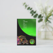 DRAGO GEM STONE MONOGRAM schwarzgrüner Smaragd Visitenkarte (Stehend Vorderseite)