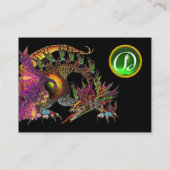 DRAGO GEM STONE MONOGRAM schwarzgrüner Smaragd Visitenkarte (Rückseite)